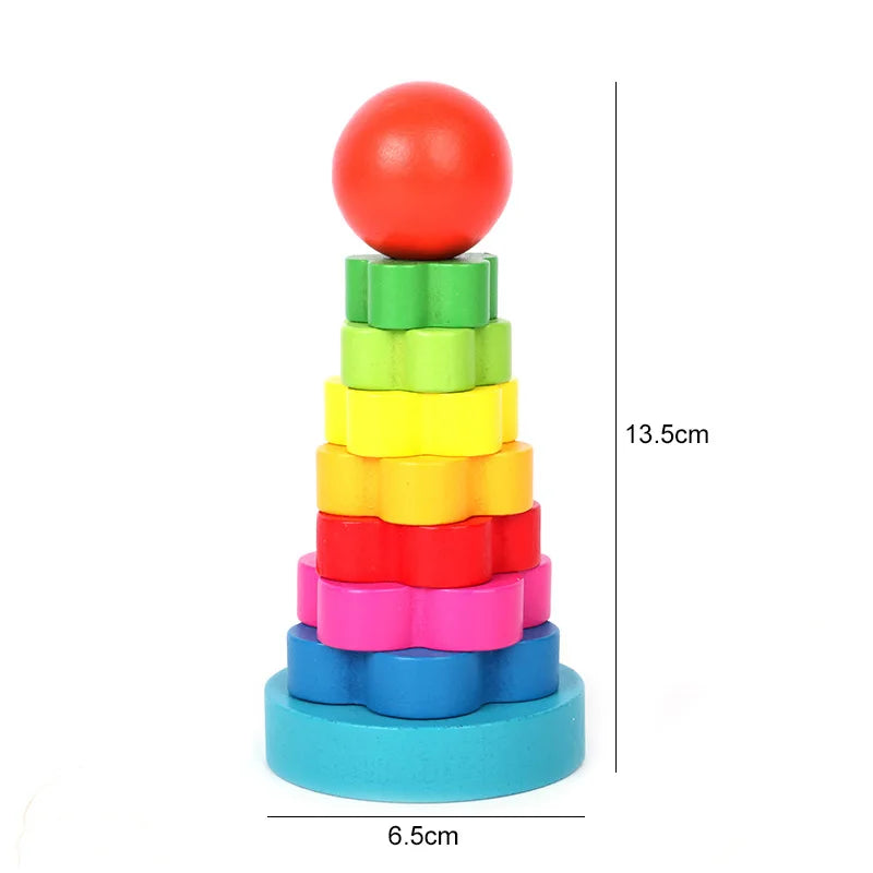 Children Wooden Toys Sleeve Column Montessori Developmental Toy Baby Early Education Building Blocks Shape Cognition TMZ