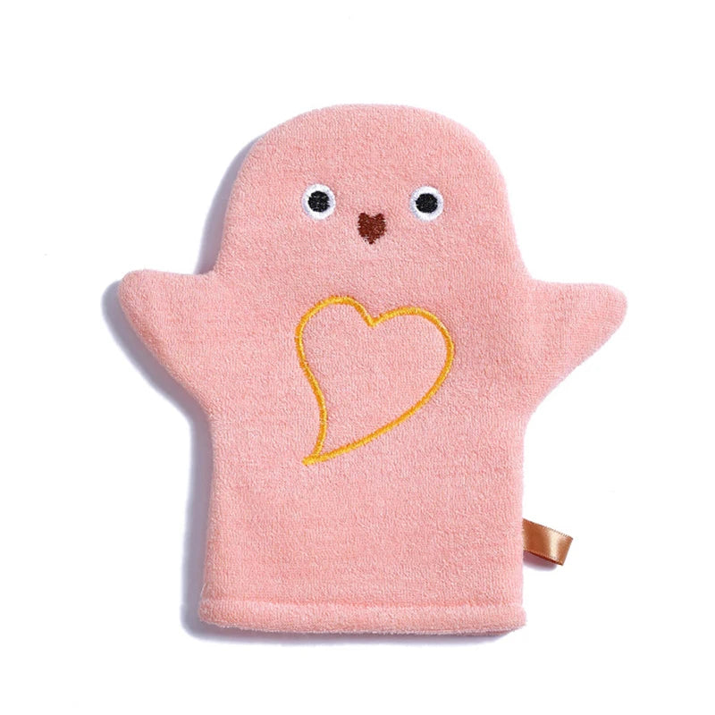 Baby Bath Gloves for Kids Toddlers Cartoon Animal Shower Gloves Towels Washcloth for Bathing Children Wash Clean Shower Massage