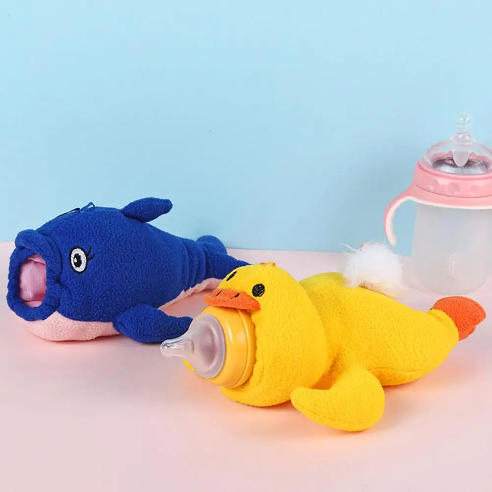 Cute Plush Feeding Bottles Bag Milk Wate Bottle Pouch Cover Toy Baby Nursing Bottle Cover Soothing Device