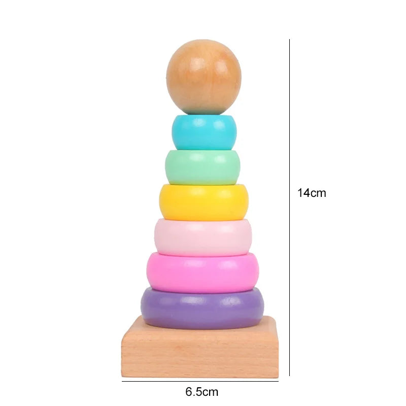 Children Wooden Toys Sleeve Column Montessori Developmental Toy Baby Early Education Building Blocks Shape Cognition TMZ