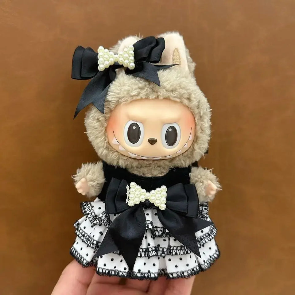 (No dolls) For 17 cm Ropa labubu V1/V2/V3 baby clothes skirt set cute dress up toy for labubu outfits decoration