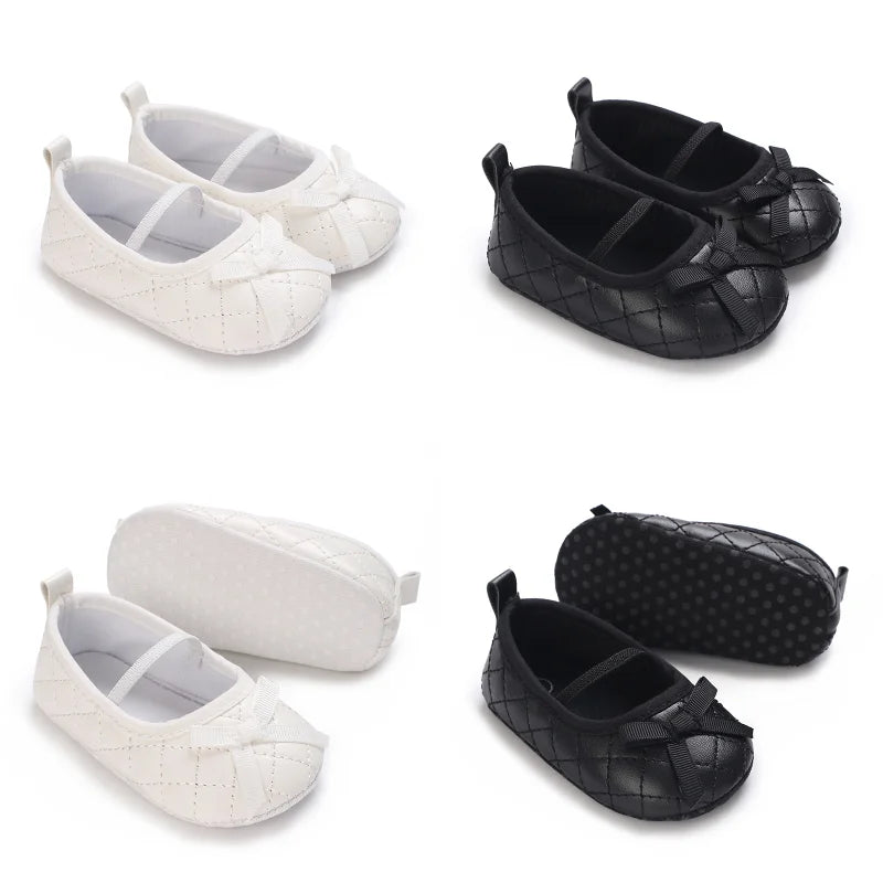 Newborn Baby Shoes Classic Fashion Mary Jane Ballet Flat Shoes Non slip Bow Baby Shoes Preschool Baptist Soft Sole Walking Shoes