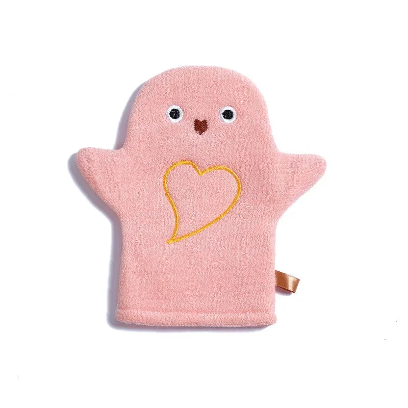 Baby Bath Gloves for Kids Toddlers Cartoon Animal Shower Gloves Towels Washcloth for Bathing Children Wash Clean Shower Massage