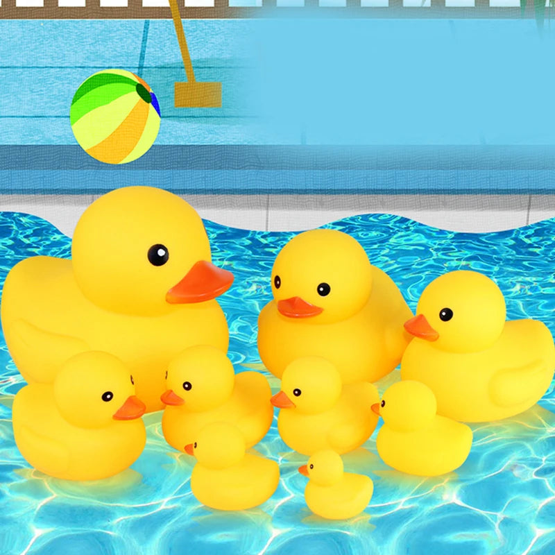 Baby Bath Toys Cute Duck Baby Gift Bathroom Rubber Large Yellow Duck Bathing Playing Water Kawaii Squeeze Float Ducks