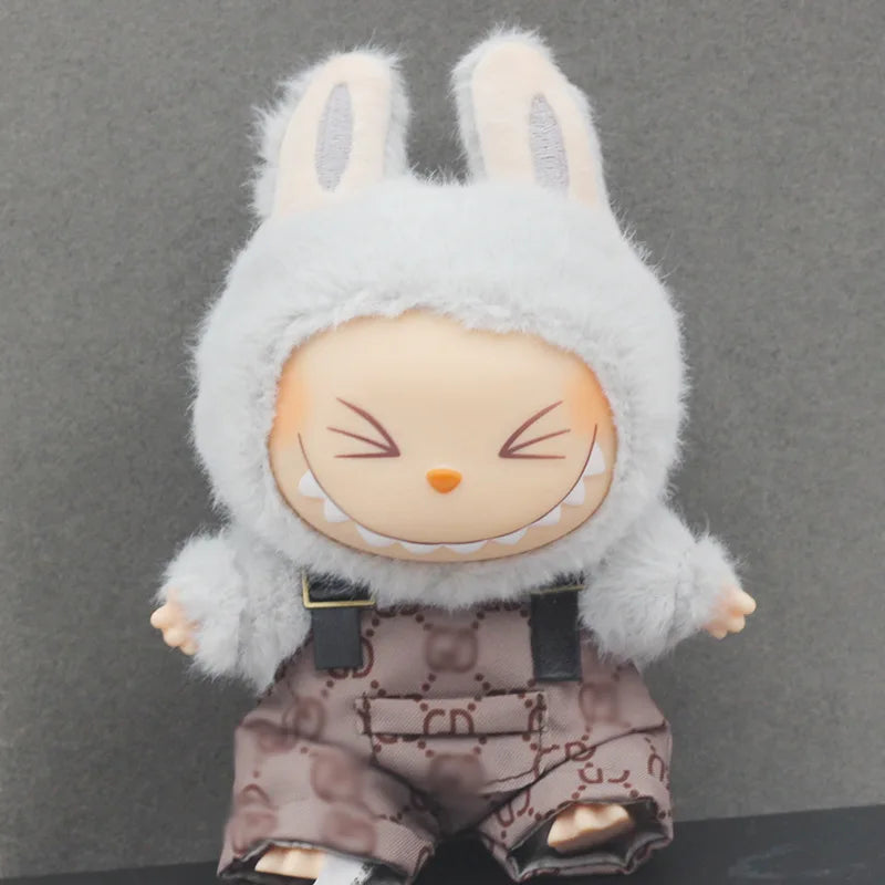 Clothes only] one or two generations of blind box sitting party baby clothes plush doll printed bib fashion suit casual
