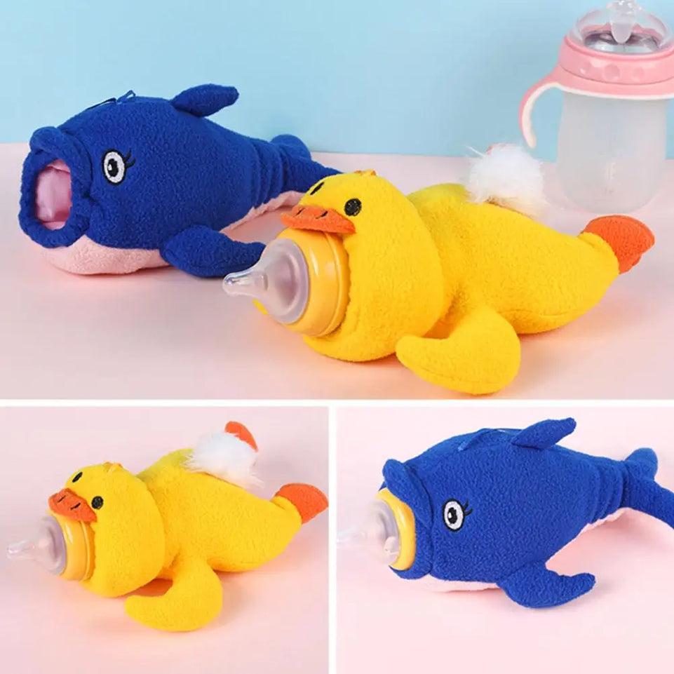 Cute Plush Feeding Bottles Bag Milk Wate Bottle Pouch Cover Toy Baby Nursing Bottle Cover Soothing Device
