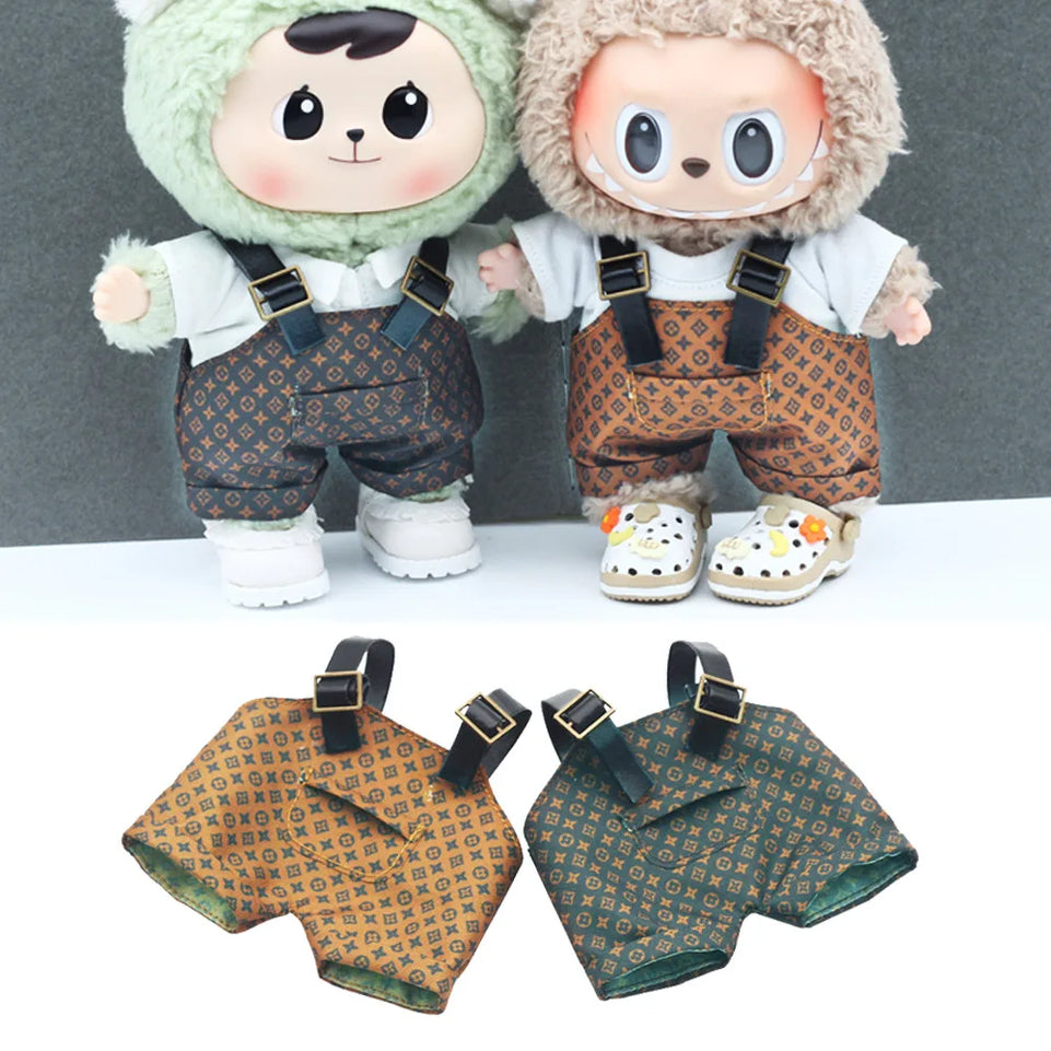 Clothes only] one or two generations of blind box sitting party baby clothes plush doll printed bib fashion suit casual