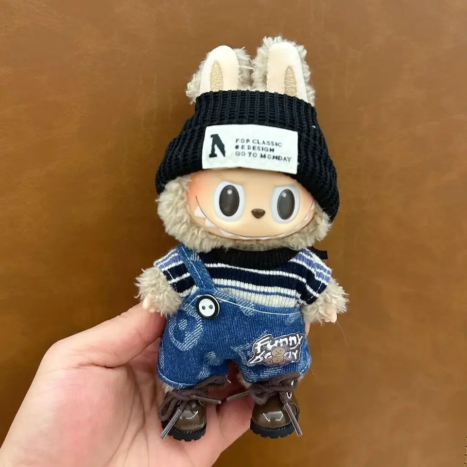 (No dolls) For 17 cm Ropa labubu V1/V2/V3 baby clothes skirt set cute dress up toy for labubu outfits decoration