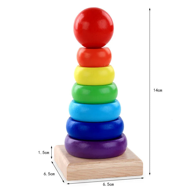 Children Wooden Toys Sleeve Column Montessori Developmental Toy Baby Early Education Building Blocks Shape Cognition TMZ