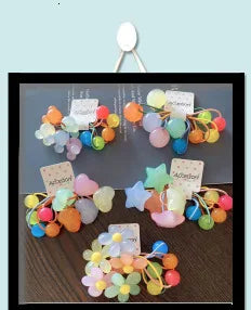 2PCS Cute Star Flower Grape Princess Cartoon Headwear Kids Elastic Hair Bands Baby Headdress Children Ropes Girls Accessories