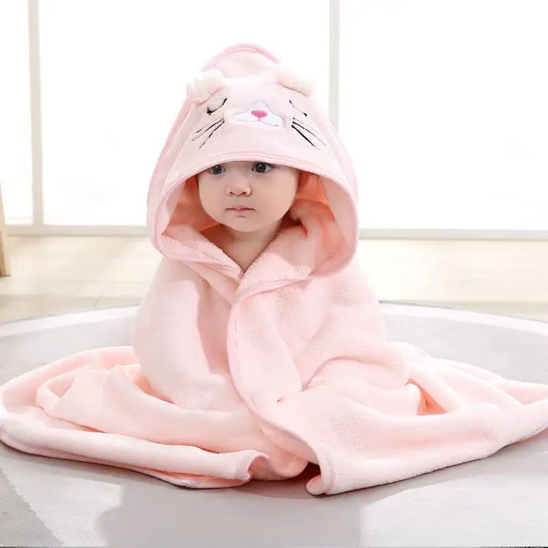 Baby Bathrobe Baby Bath Towel Boy Girl Blanket Change Diaper Cute Cartoon Bath Towel Newborn Children Bedding