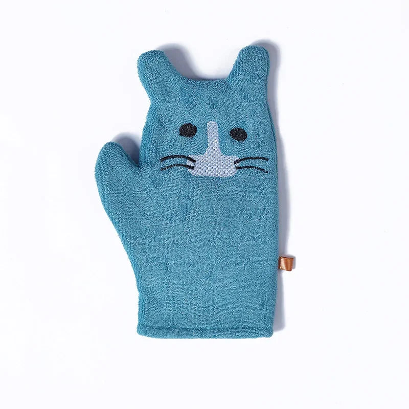 Baby Bath Gloves for Kids Toddlers Cartoon Animal Shower Gloves Towels Washcloth for Bathing Children Wash Clean Shower Massage
