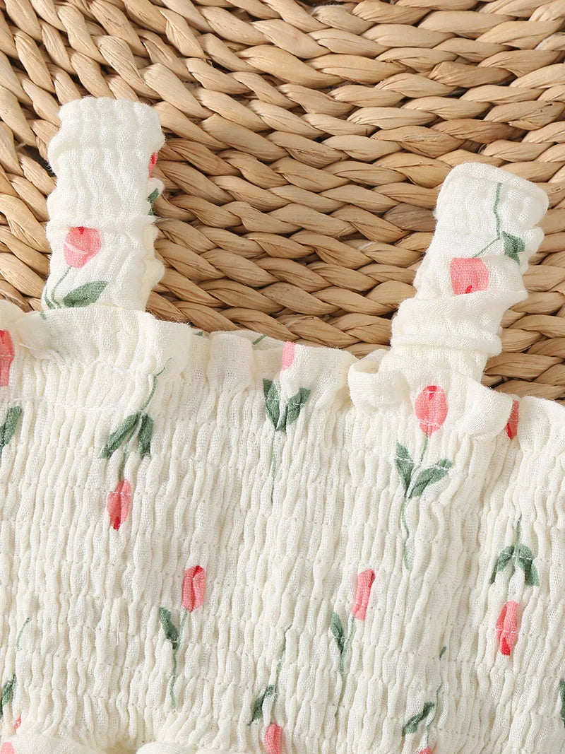 2PCS New Arrival Summer Floral baby clothes Romper Sleeveless Newborn Infant Girl Skirt Jumpsuit Outfit with Hat
