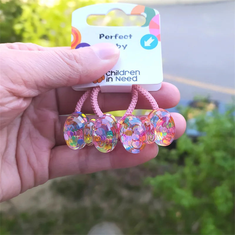 2PCS Cute Star Flower Grape Princess Cartoon Headwear Kids Elastic Hair Bands Baby Headdress Children Ropes Girls Accessories