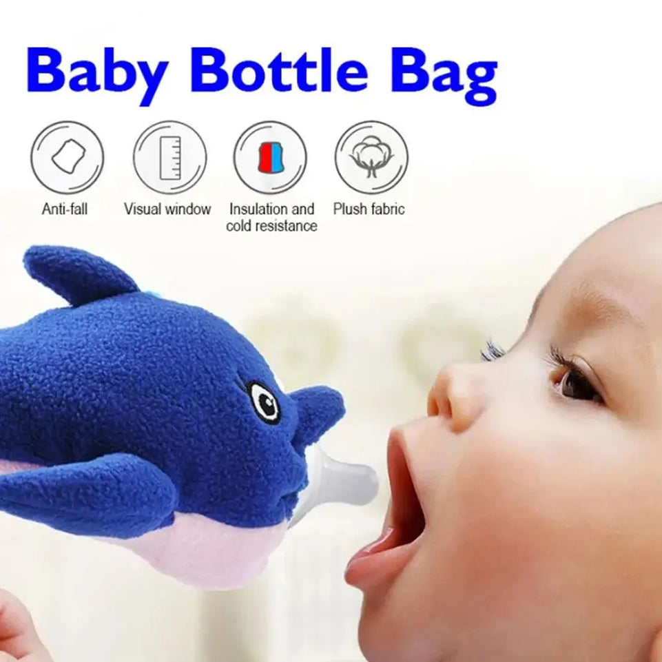 Cute Plush Feeding Bottles Bag Milk Wate Bottle Pouch Cover Toy Baby Nursing Bottle Cover Soothing Device