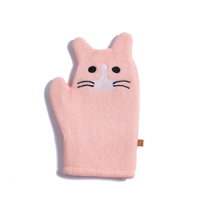 Baby Bath Gloves for Kids Toddlers Cartoon Animal Shower Gloves Towels Washcloth for Bathing Children Wash Clean Shower Massage