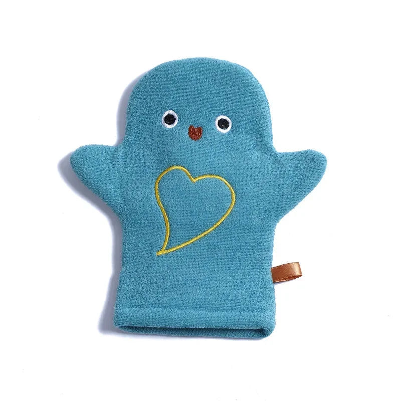 Baby Bath Gloves for Kids Toddlers Cartoon Animal Shower Gloves Towels Washcloth for Bathing Children Wash Clean Shower Massage