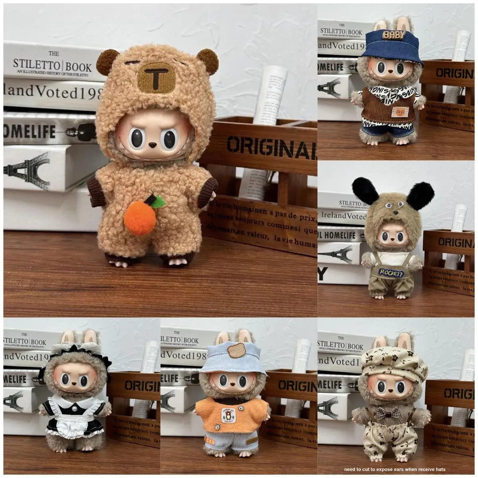 [No doll]Labubu Baby Clothes 17cm Labubu Cloth Blind Box Doll Skirt Set Cute Dress up Toy