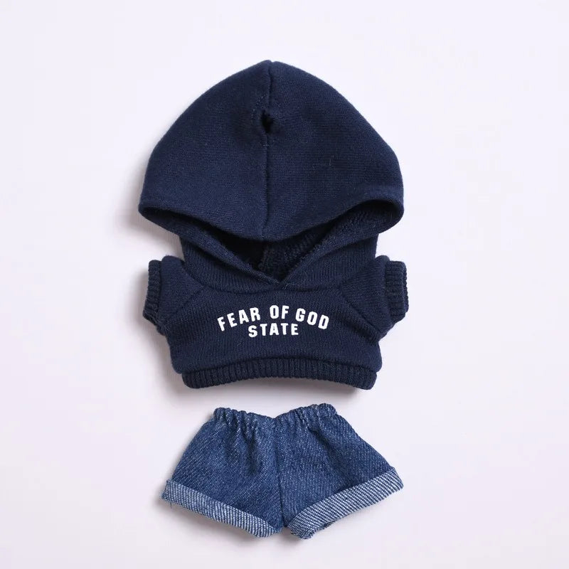 Clothes only] one or two generations of blind box Labubu sitting party fashion baby clothes casual hooded sweater jeans Labubu