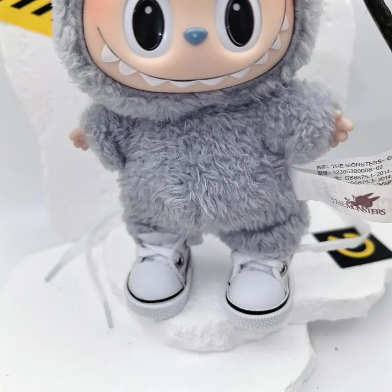 Clothes only] one or two generations of blind box Labubu sitting party fashion baby clothes casual hooded sweater jeans Labubu