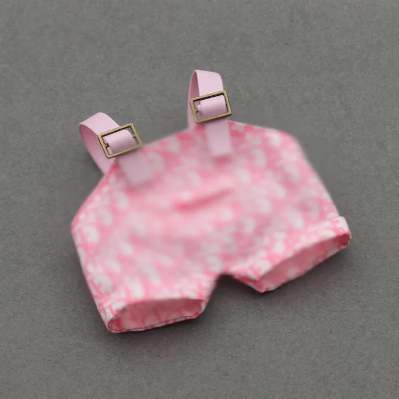 Clothes only] one or two generations of blind box sitting party baby clothes plush doll printed bib fashion suit casual