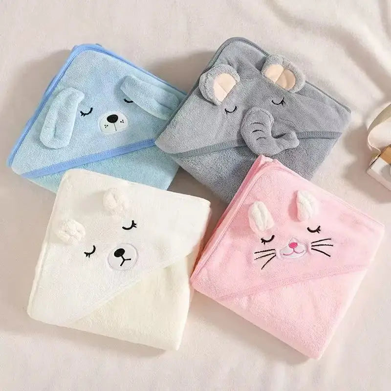 Baby Bathrobe Baby Bath Towel Boy Girl Blanket Change Diaper Cute Cartoon Bath Towel Newborn Children Bedding