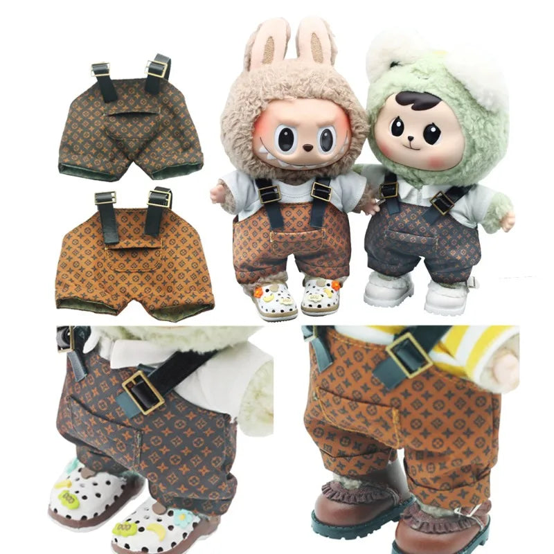 Clothes only] one or two generations of blind box sitting party baby clothes plush doll printed bib fashion suit casual