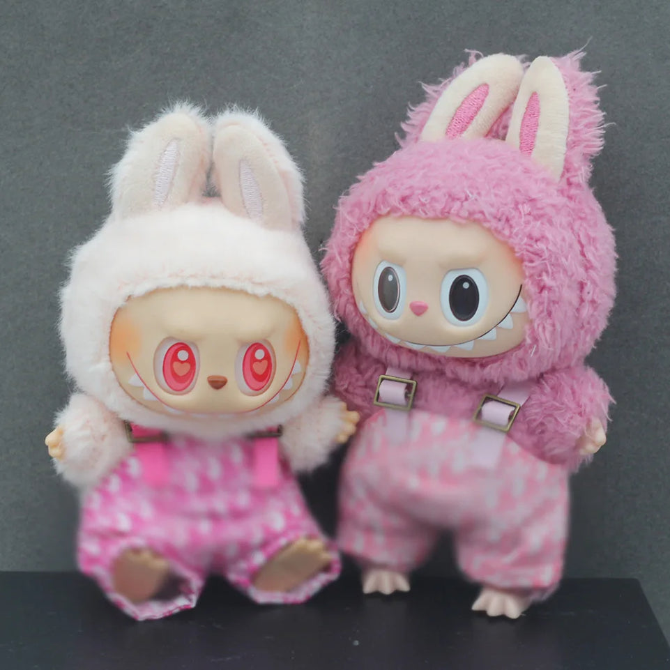 Clothes only] one or two generations of blind box sitting party baby clothes plush doll printed bib fashion suit casual