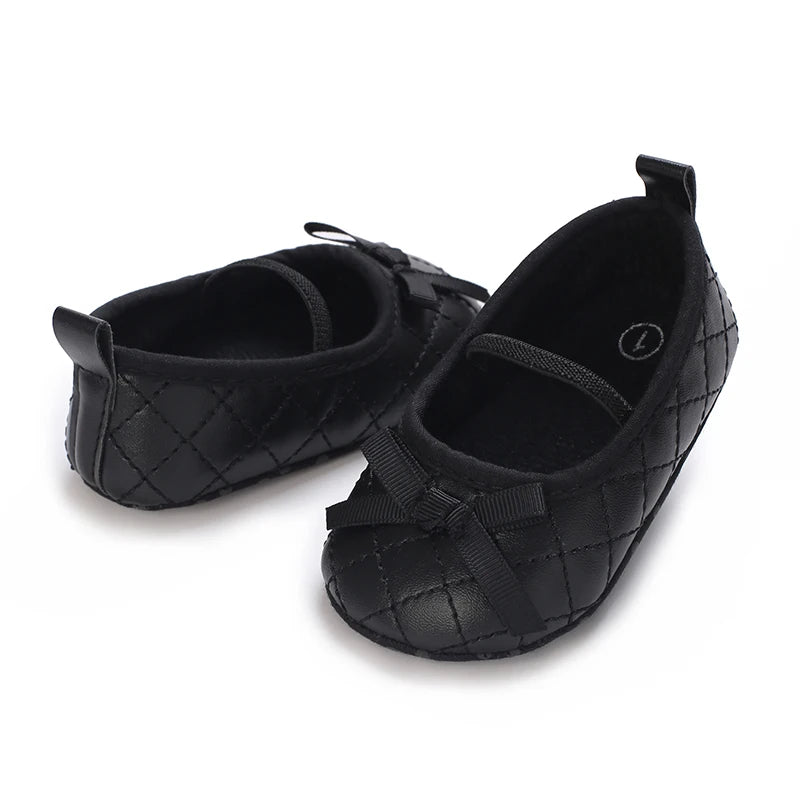 Newborn Baby Shoes Classic Fashion Mary Jane Ballet Flat Shoes Non slip Bow Baby Shoes Preschool Baptist Soft Sole Walking Shoes