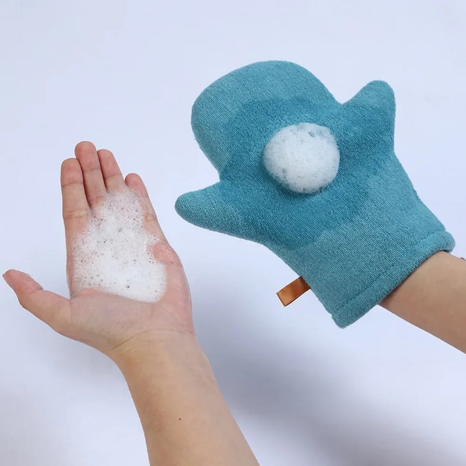 Baby Bath Gloves for Kids Toddlers Cartoon Animal Shower Gloves Towels Washcloth for Bathing Children Wash Clean Shower Massage