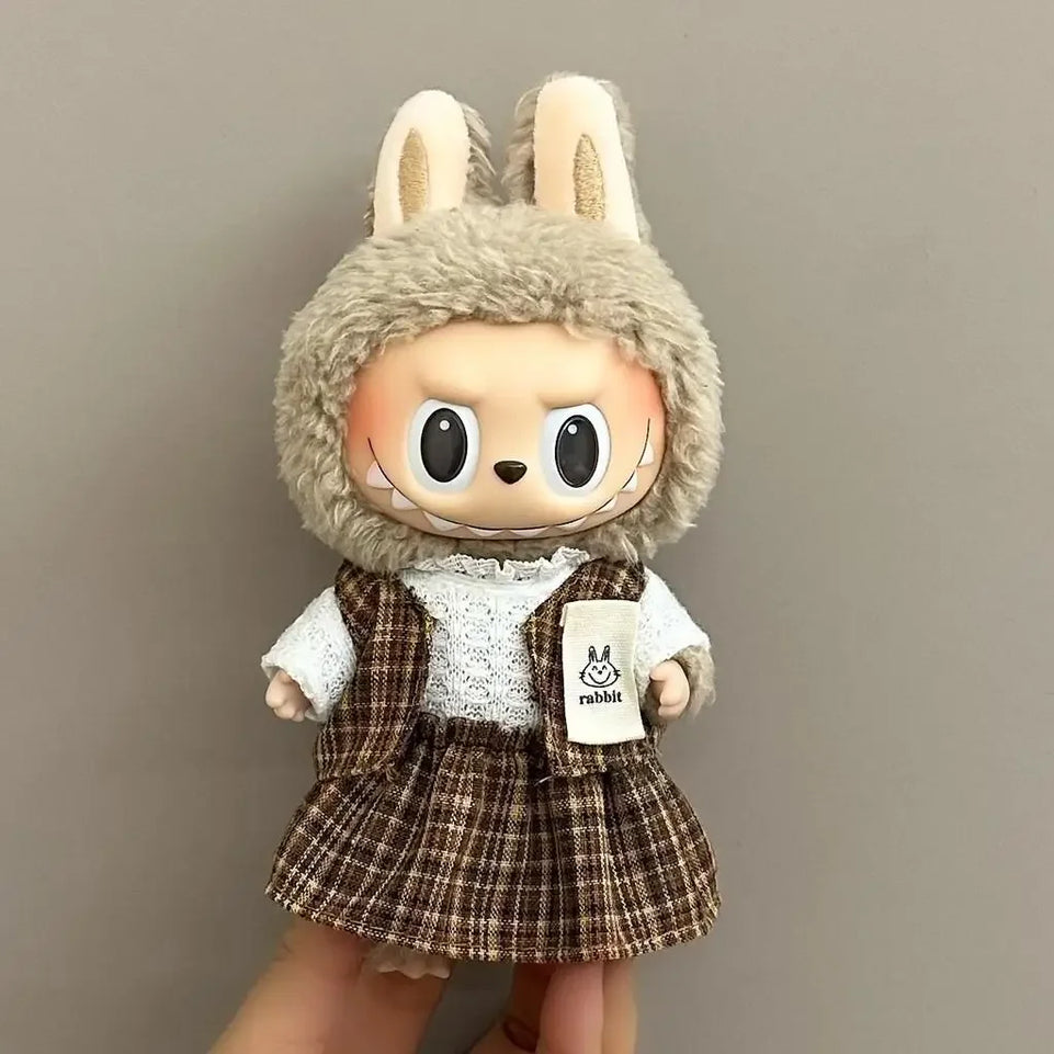 (No dolls) For 17 cm Ropa labubu V1/V2/V3 baby clothes skirt set cute dress up toy for labubu outfits decoration