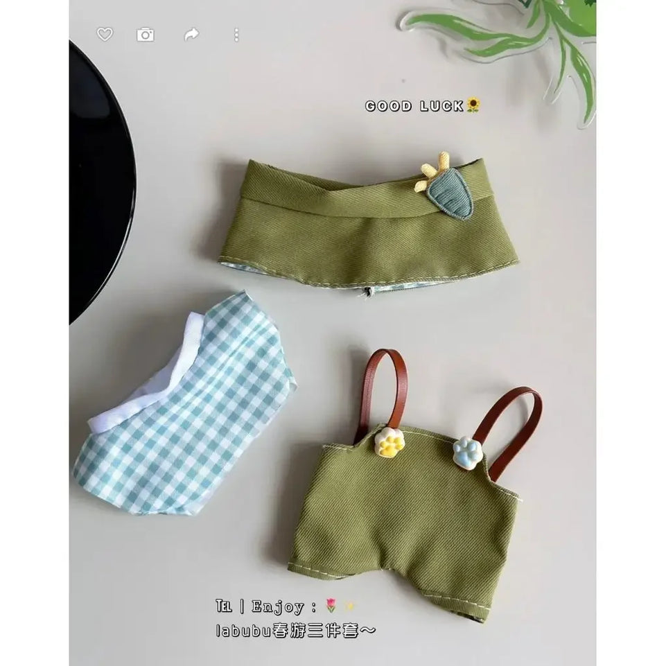 (No dolls) For 17 cm Ropa labubu V1/V2/V3 baby clothes skirt set cute dress up toy for labubu outfits decoration
