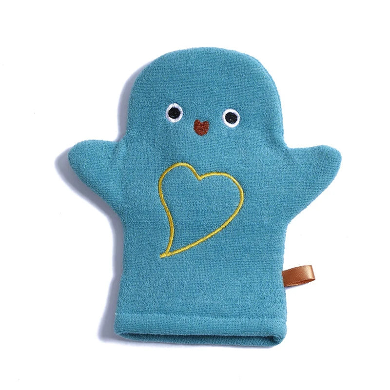 Baby Bath Gloves for Kids Toddlers Cartoon Animal Shower Gloves Towels Washcloth for Bathing Children Wash Clean Shower Massage